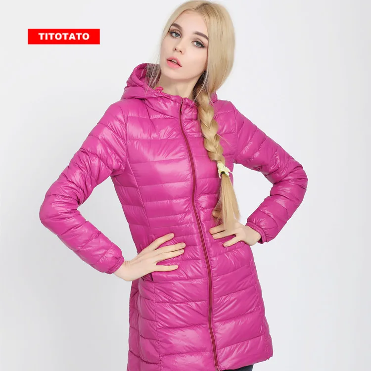 2024 New Fashion Trendy Polyester Female Hooded Windproof Warm Travel 7XL Ladies Down Coat Windproof Portable Women Down Jacket