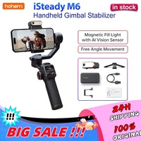 Hohem iSteady M6 Kit Handheld Gimbal Stabilizer Selfie Tripod ❐for Smartphone with AI Magnetic Fill Light Video Lights