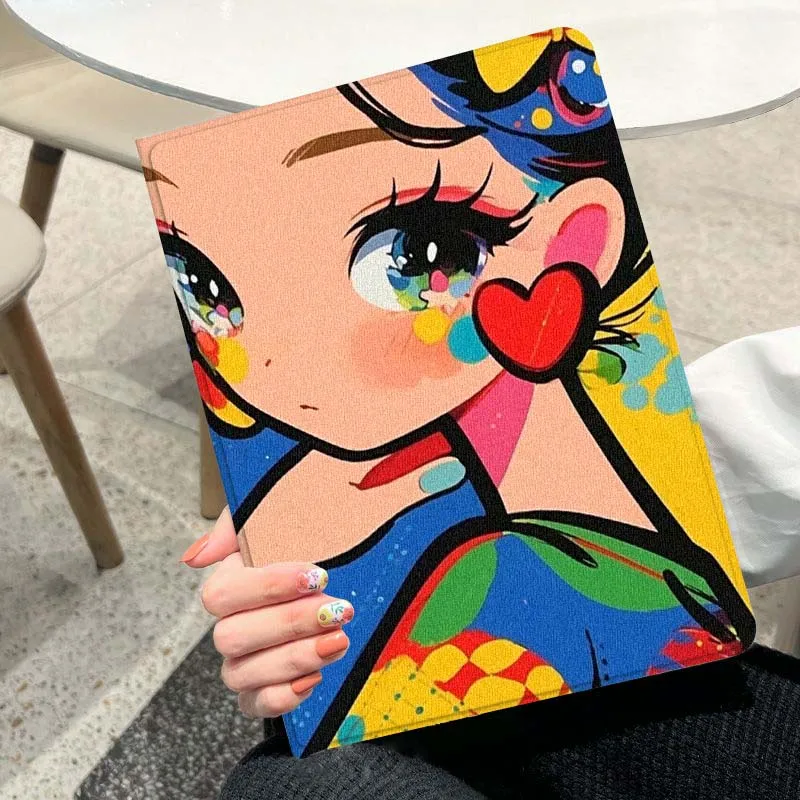 capa-de-tablet-com-ilustracao-de-menina-moderna-para-ipad-pro-air-a16-2ª-3ª-4ª-5ª-6ª-7ª-geracao-102-97-11-105-109-129-13-polegadas