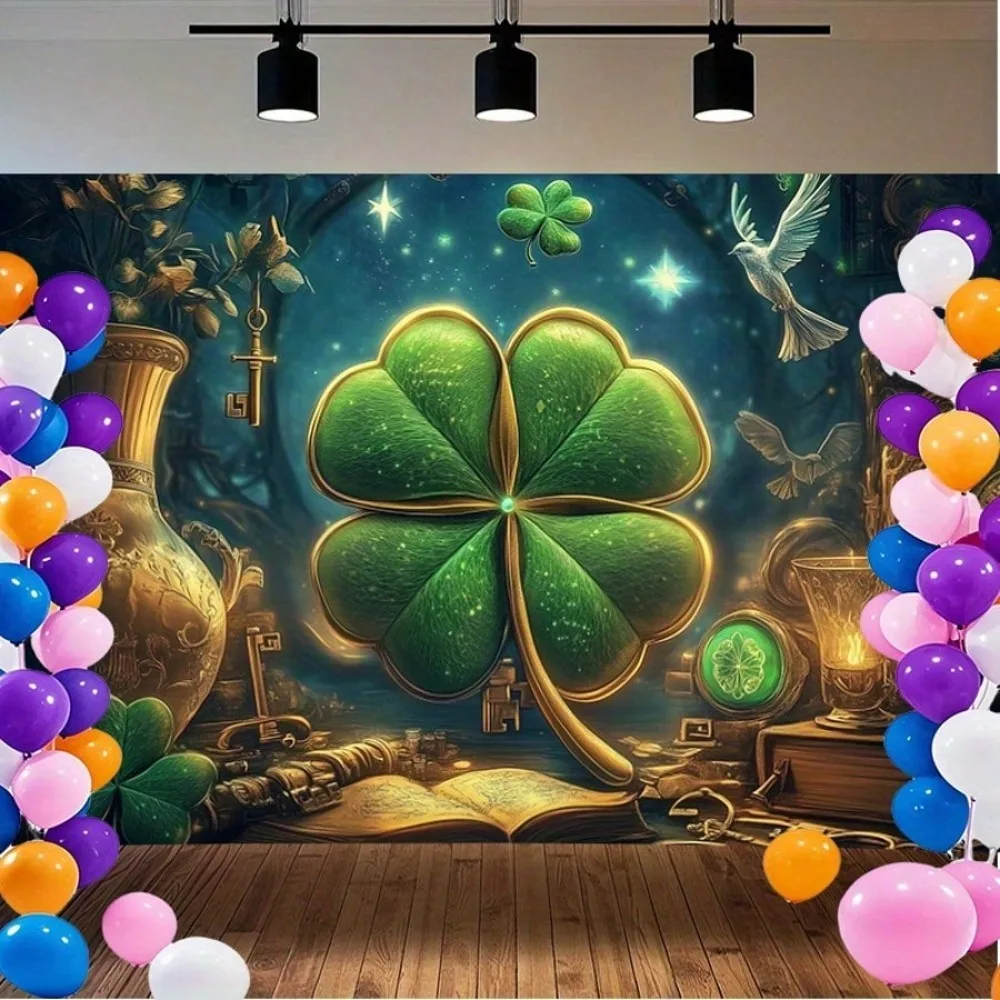 네잎 클로버 태피스트리 다양한 크기 인쇄 디자인 테마 폴리에스터 장식용 홈 가든 이벤트