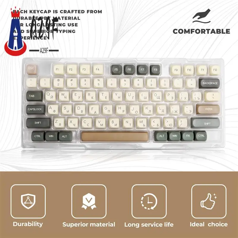 

A29F-Keycaps PBT Key Cap Fit Laptop PC Game Office Thermally Sublimated Keycaps