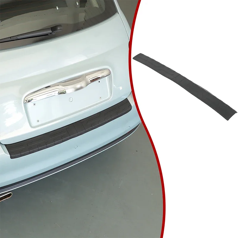 TPE Black 1Pcs For Fiat 500 2016-2025+ Car Trunk Bumper Decorative Guard Sticker Car Protection Modification Accessories