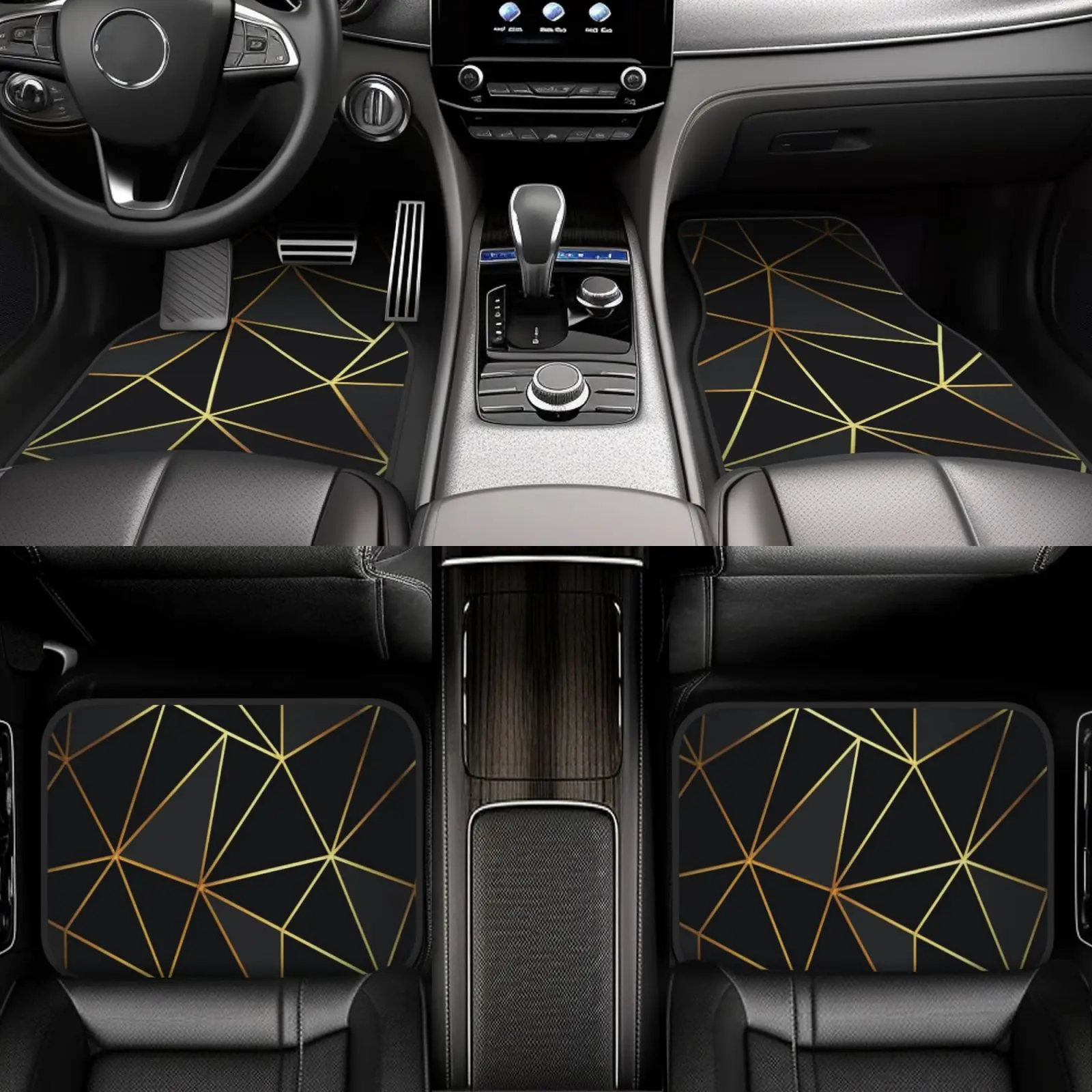 1pc Animal Skeleton Crown Checkered Cartoon Striped Universal Car Floor Mat Suitable For Your Car Interior Decoration - Non-slip