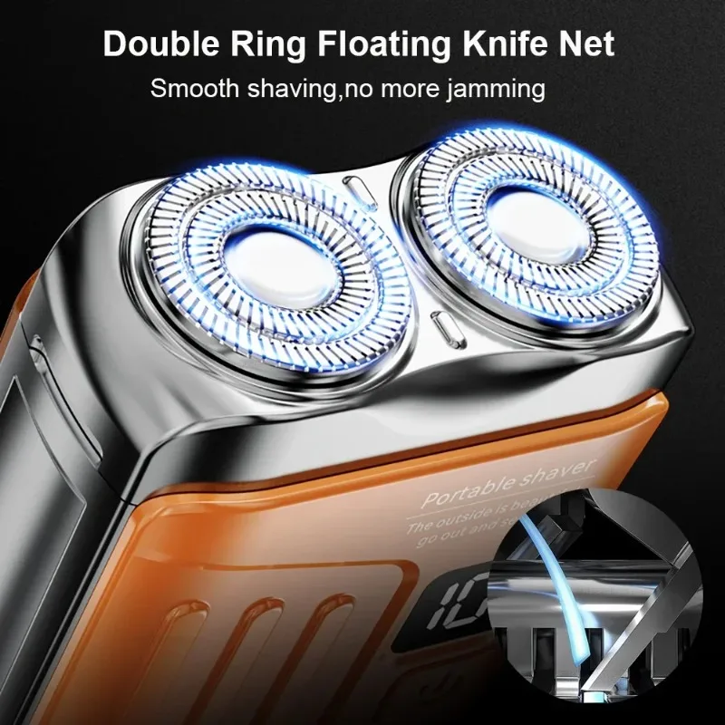 New Electric Smart Shaver Mini Dual Blade Digital Display USB Rechargeable Shaver Powerful Men's Gift