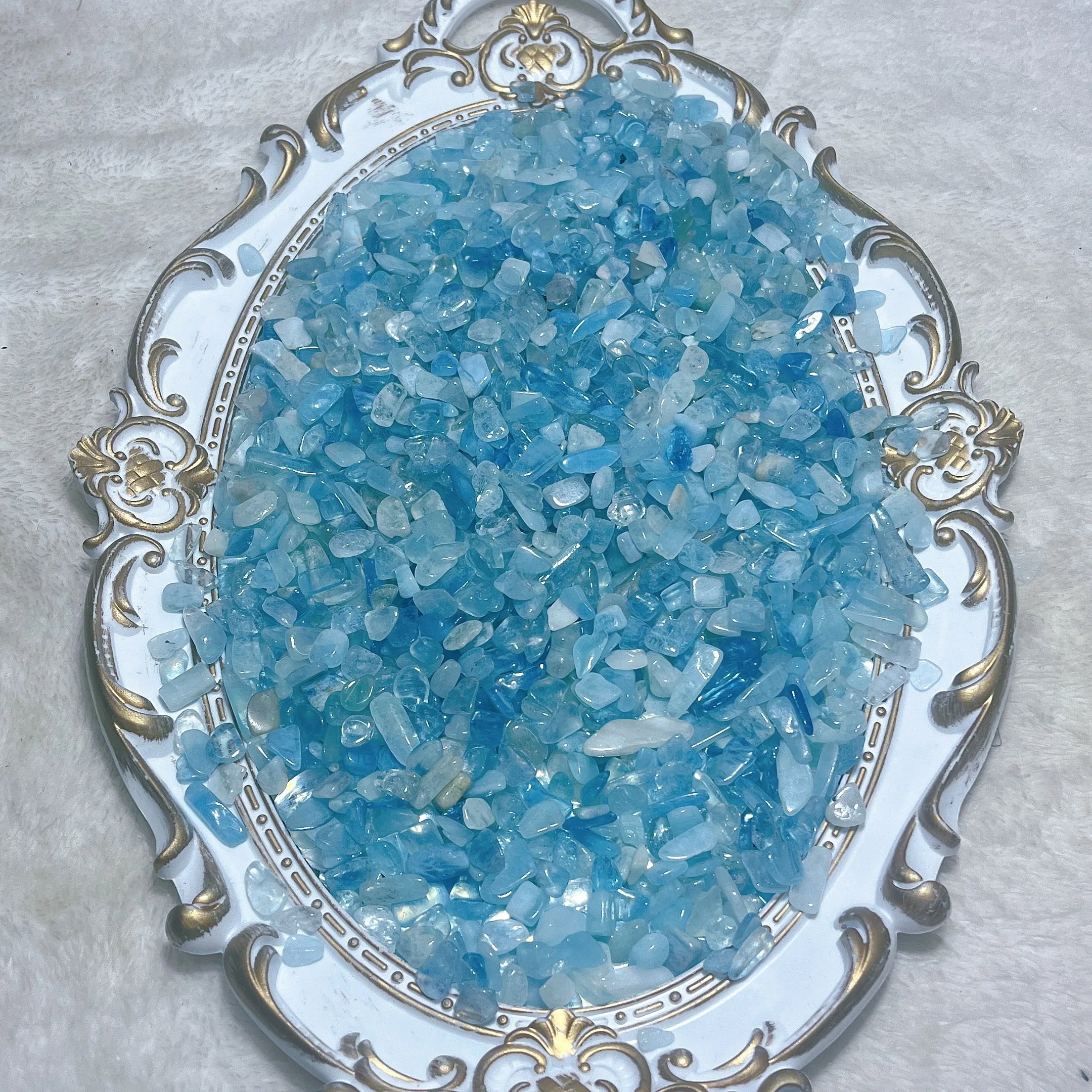 Natural Crystals Aquamarine Chips High Quality Home Decorations Polished Mineral Energy Gift