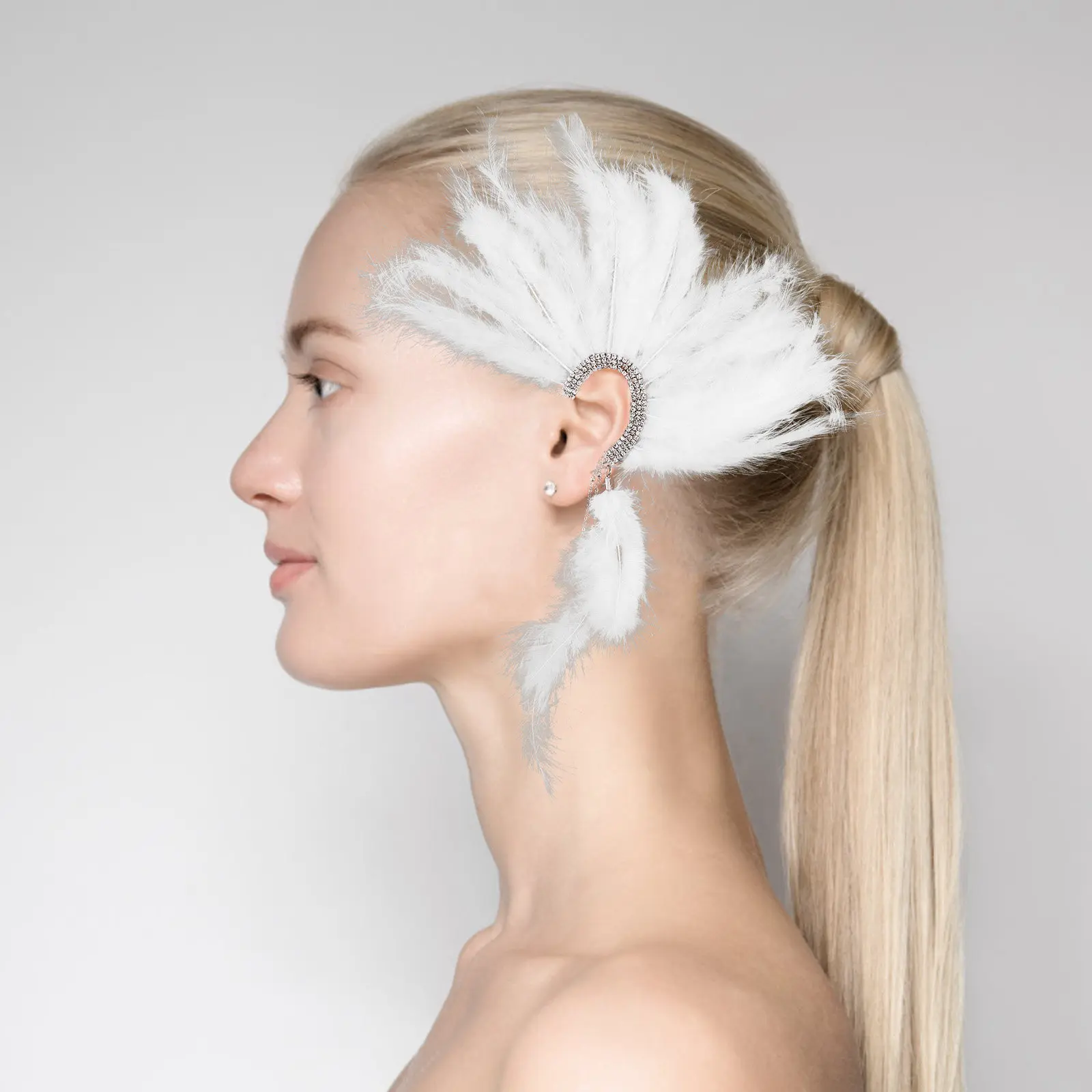 

Заколки для волос в балетном стиле с искусственными перьями, блестками и стразами для свадьбы, помолвки, дня рождения, вечеринки, сценического образа