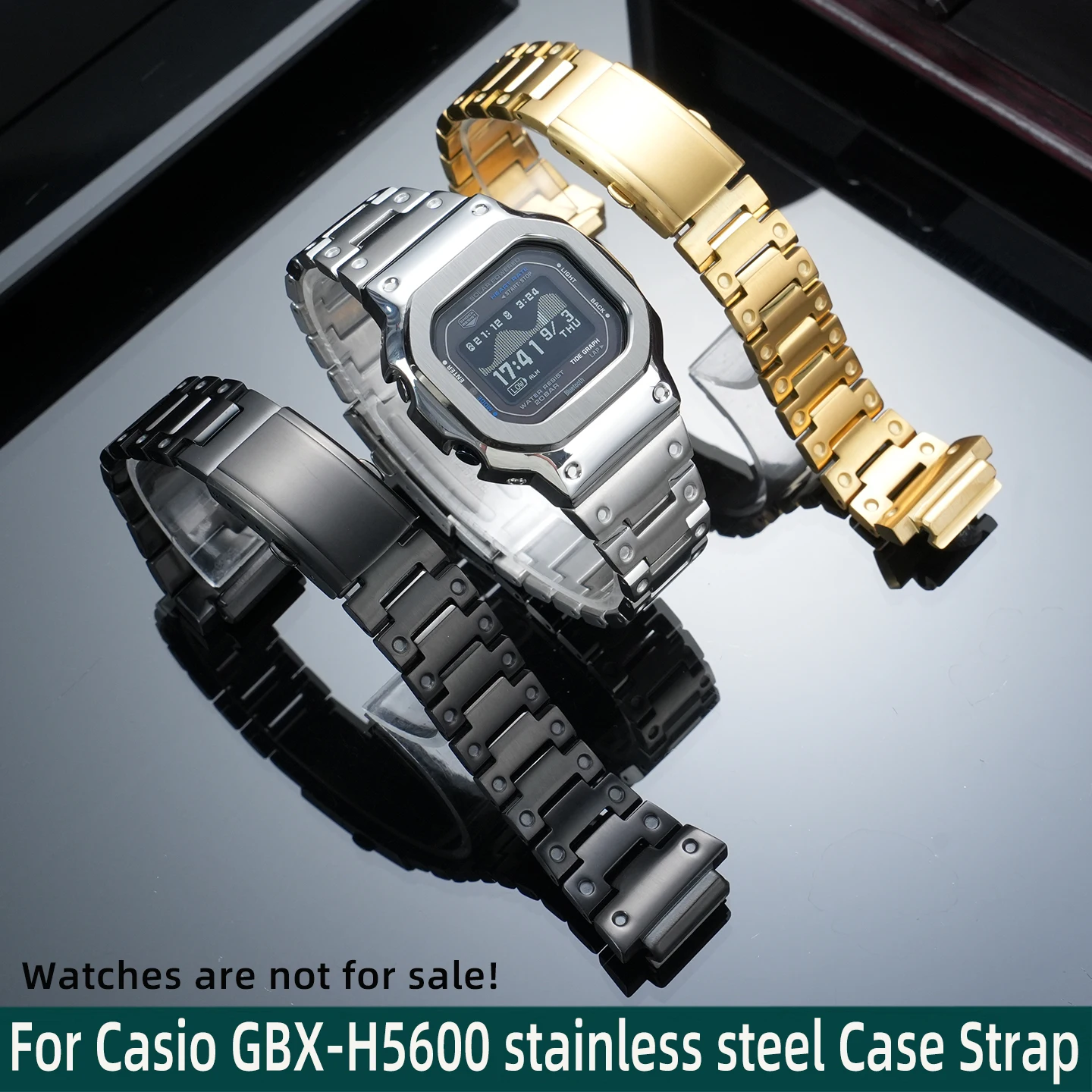 Men's Stainless Steel Watch Strap, Suitable for Casio G-SHOCK GBX-H5600 Modified Fine Steel Case 18mm Accessory