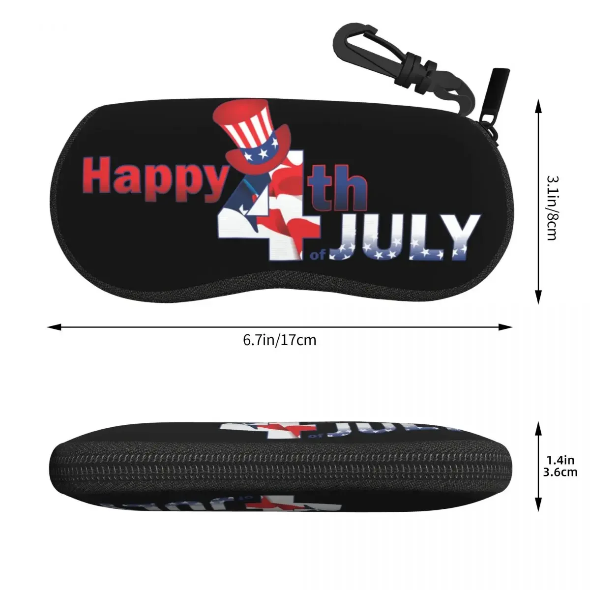 Custom Fotolia Ameican Flag Happy Fourth Of July USA Shell Glasses Case Unisex Travel Eyeglasses Case Sunglasses Protector Box