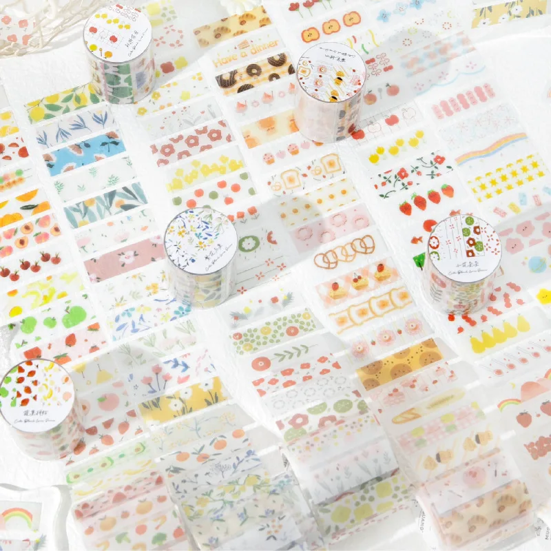 1pcs DIY Decoration Adhesive Tapes Japanese Milk salt floral fragments Washi Tapes Masking Tapes stickers stationery