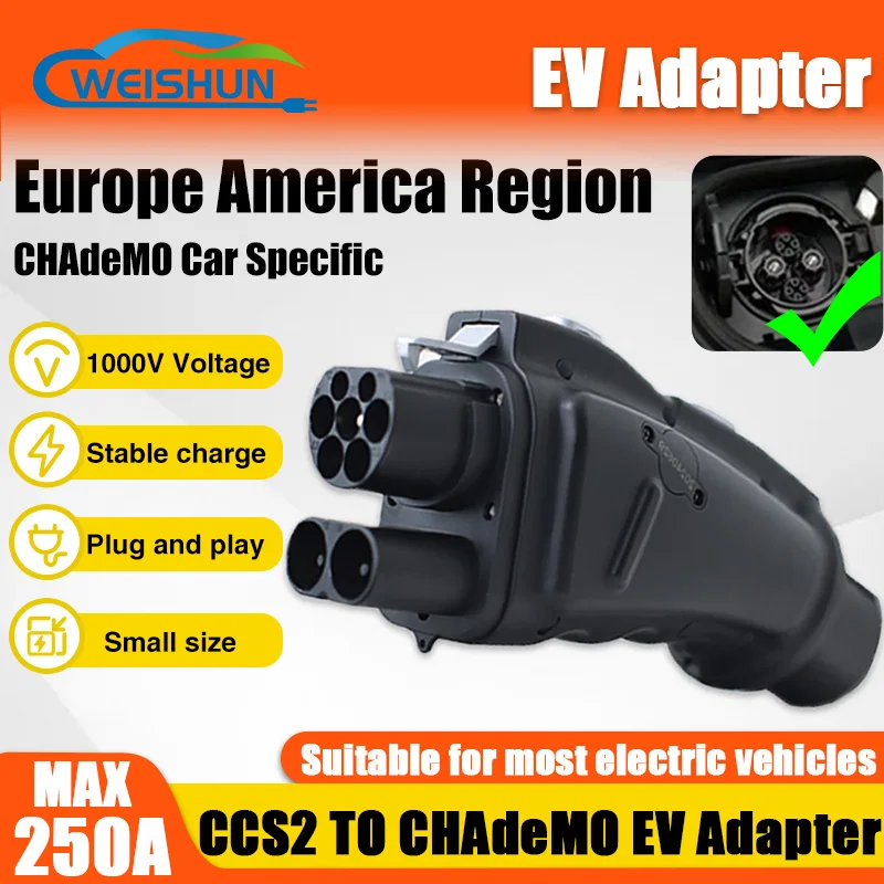 CCS2 To Chademo Universal Car EV Charger Adapter 250A 1000V Electric Vehicle DC Charging Station CCS COMBO2 To CHADEMO Convertor