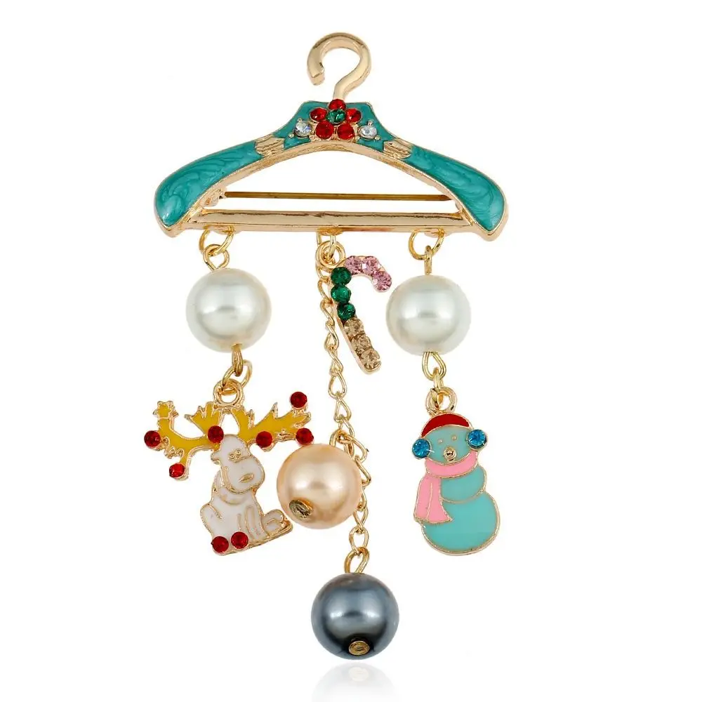 الكرتون الإبداعية زينة عيد الميلاد حقيبة الديكور الأيائل الملابس دبابيس شماعات شرابة دبوس عيد الميلاد بروش مجوهرات هدية #1