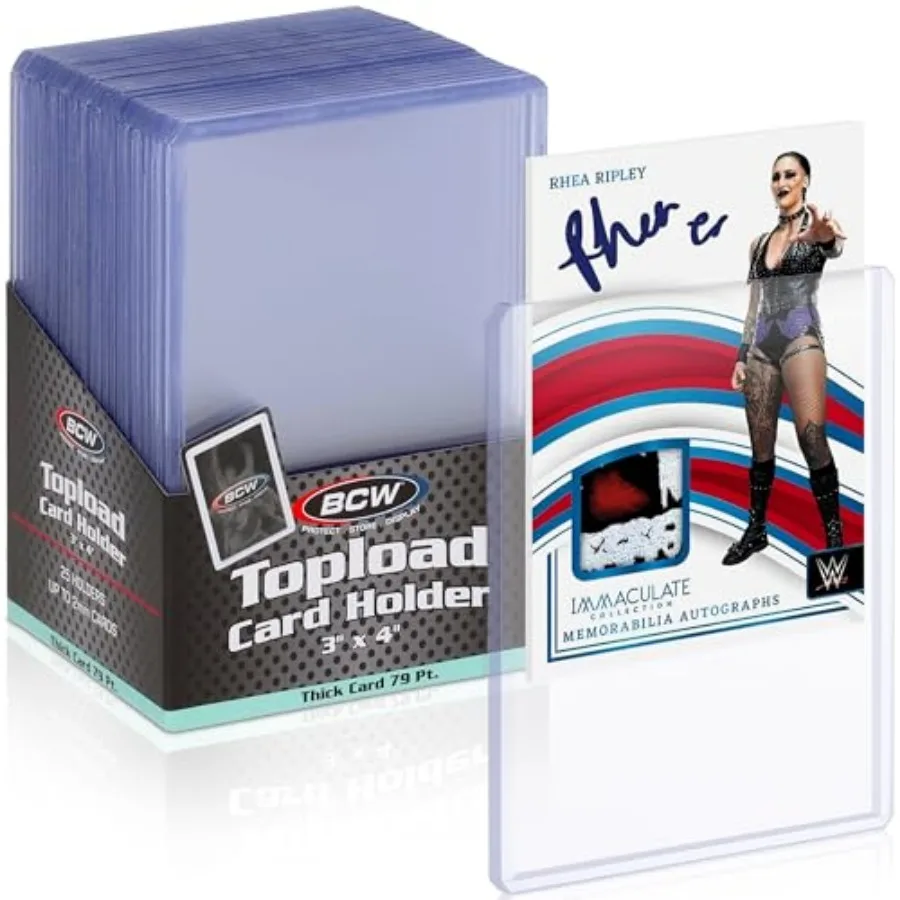 

79 PT. Thick Card Topload Holder - Pack of 25 Durable Rigid PVC Toploader Toploaders for Memorabilia, Jersey, Patch, and Relic