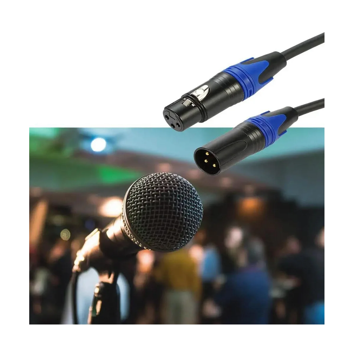 XLR Splitter Cable, 1 XLR Female to 2 XLR Male Y Cable Balanced Microphone Splitter Cord Audio Adaptor 1Pack