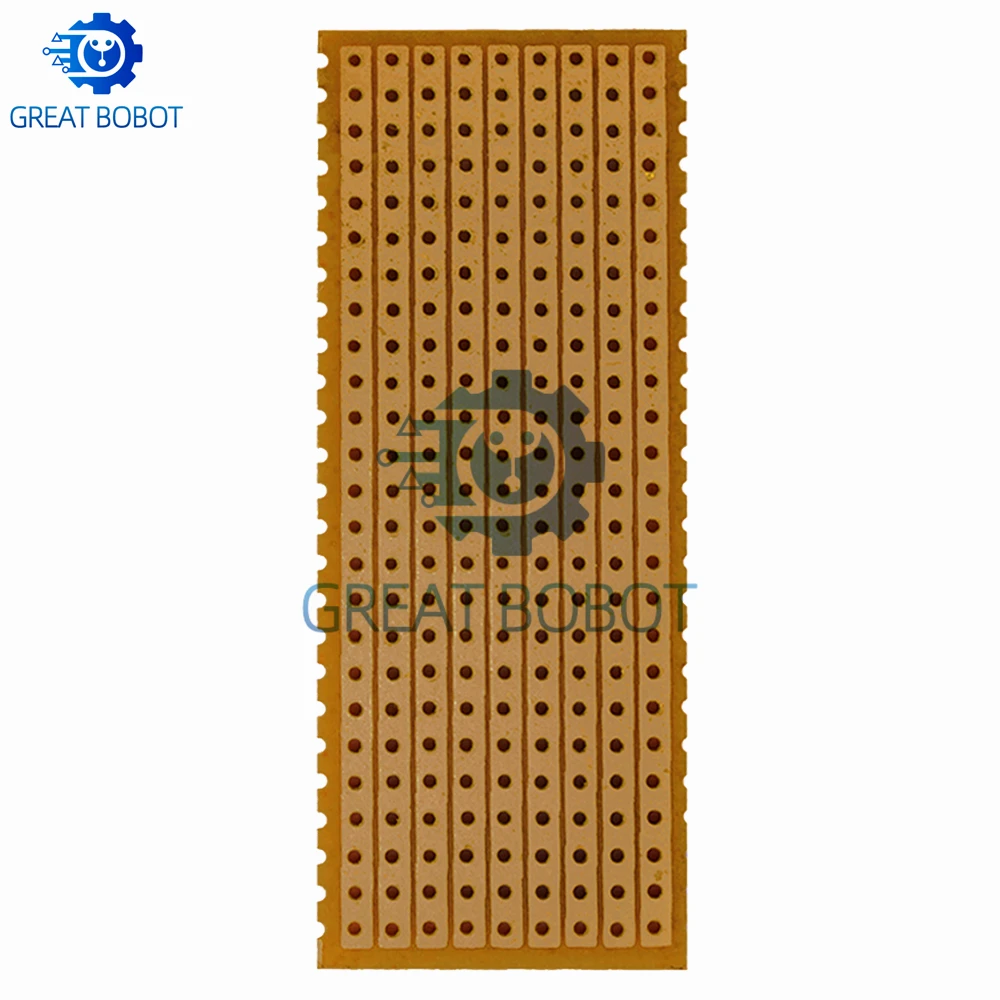 2.5×6.4cm Paper Prototype Board Single-Row Continuous Holes Universal DIY Electronic Breadboard
