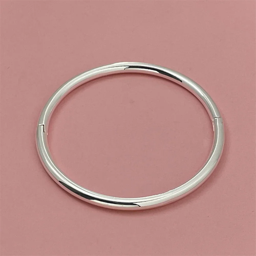 New 925 Sterling Silver open bangle bracelet for women lady girl cute favorite gift retro charm exquisite circular jewelry