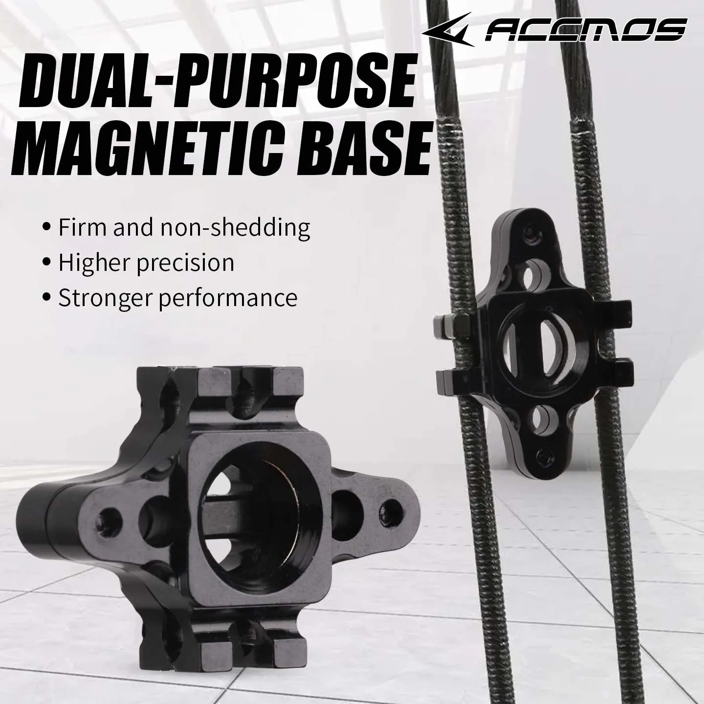 ACCMOS Aluminum Alloy Bow Magnetic Base, Tenon Mortise Structure Unbonded Magnet Base for Compound Bow Hunting Archery Tuning