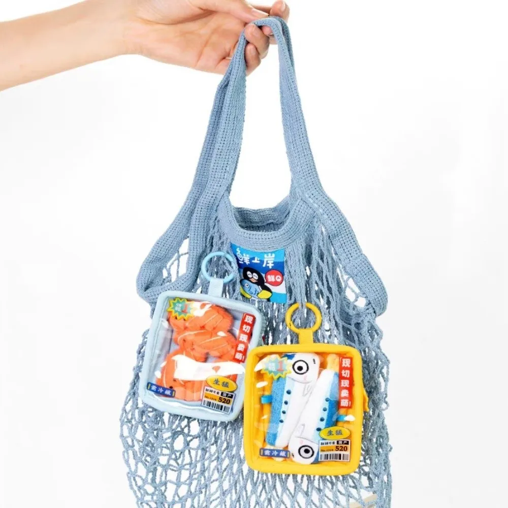 Colgante de plato de mariscos de salmón, rellenos de peces, camarones frescos, mariscos, sardina, llavero de felpa, calamar, pulpo, Mini bolso colgante para muñecas para niños