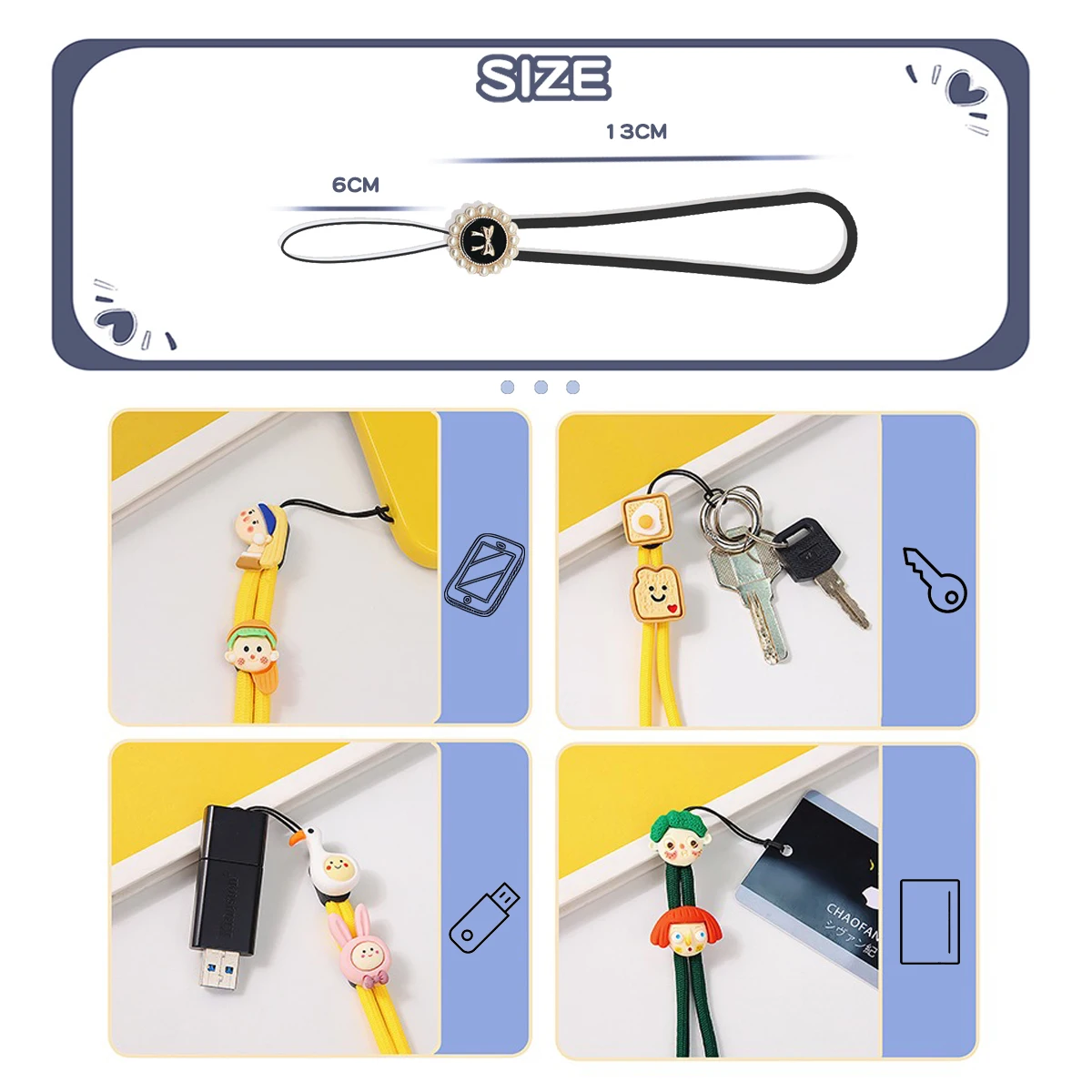 Grace Pearl Bow Hand Strap Lanyard,Silicone Cell Phone Wrist Lanyard For Mobile Phone USB Keychains Wallet Mp3 Mp4 Cameras Badge