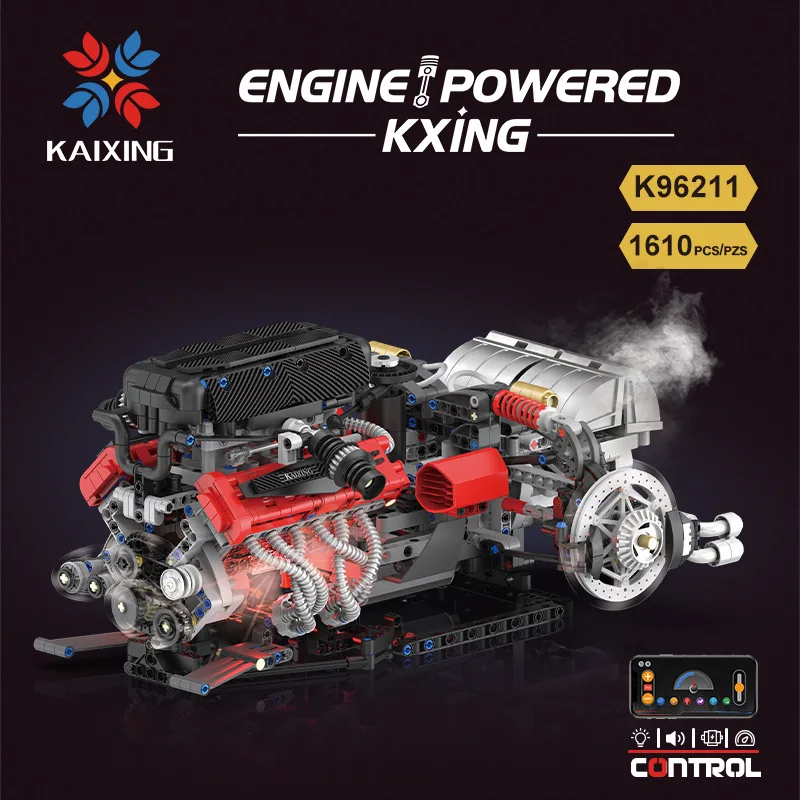 AUF LAGER MOC Technische Elektrische Enzo V12 motor Bausteine Ziegel Modell Montage Spielzeug für Kinder Geburtstag Geschenk Set