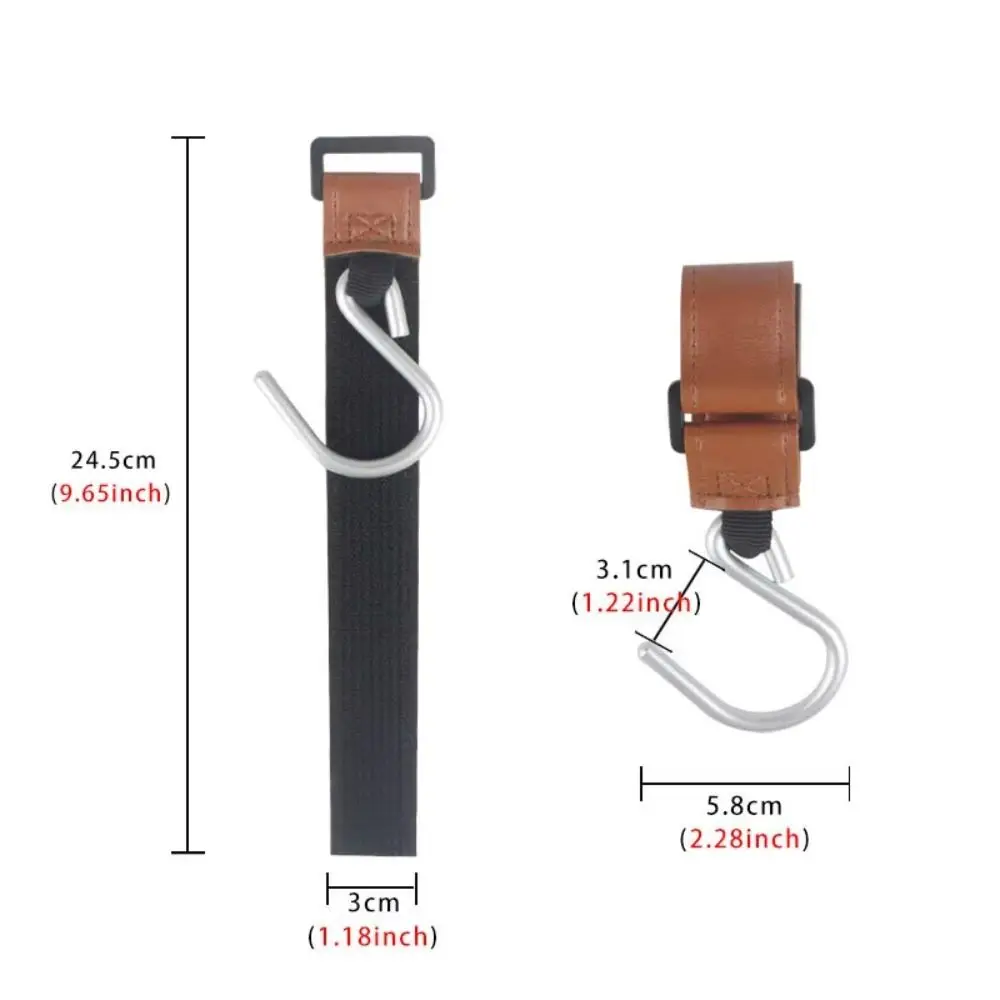 Creative S Shape Baby Stroller Hooks PU Cart Organizer Hanging Hook Stroller Accessories Solid Color Stroller Accessories Baby