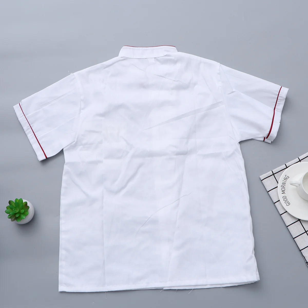 

Short Sleeve White Chef Hat Shirt Jacket Catering Coats Breathable Wearproof Oil Proof Unisex Western Restaurant