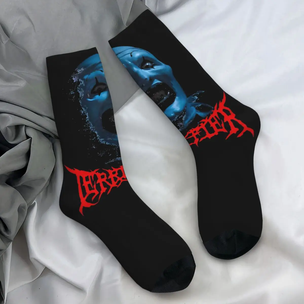 The Terrifier Art The Clown Socks Leisure Stockings Winter Non Slip Men Socks Breathable Pattern Skateboard Socks