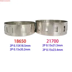 1m/2m 2P Nickel Plated Steel 0.15x18.5/21.5mm Lithium-ion Battery Spot Welding Nickel Strip Used for 18650/21700 Battery Welding