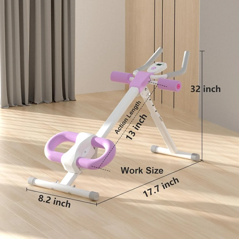 Abdominal Machine Ab Workout Equipment Adjustable for Home Gym Ab Machine Exercise Equipment bwith LCD Monitor