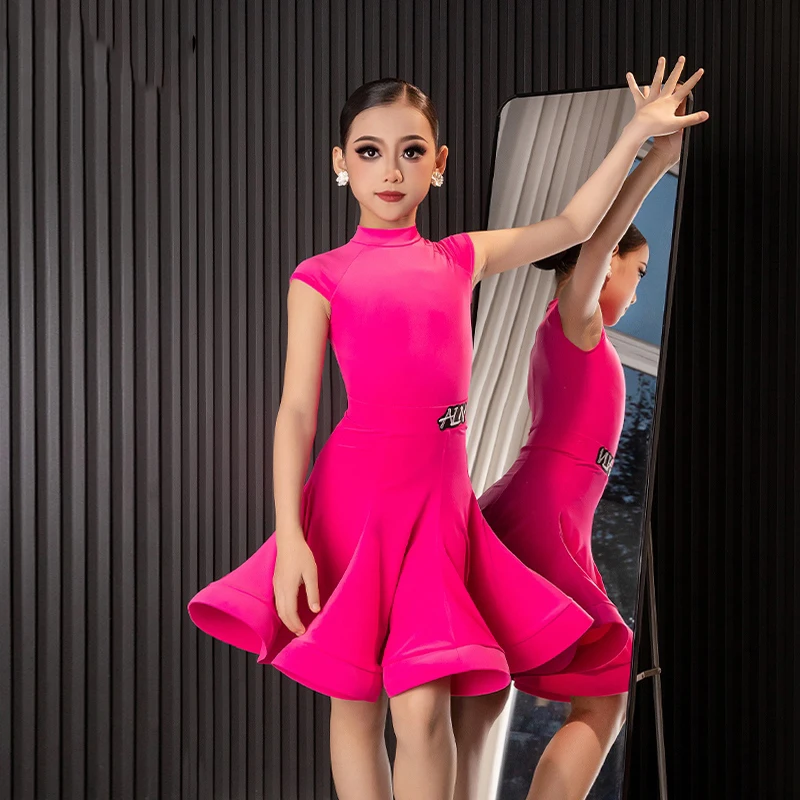 2025 Professionele Nationale Standaard Danskleding Voor Meisjes Korte Mouwen Visgraat Rokken Pak Latin Competitie Jurk DQS19649