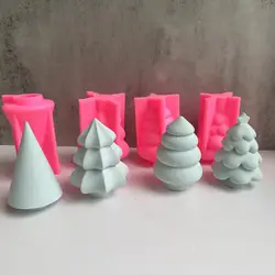 Serie di alberi di natale candela stampo in Silicone atmosfera cioccolato aromaterapia sapone che fa stampo accessori per la decorazione di torte M692