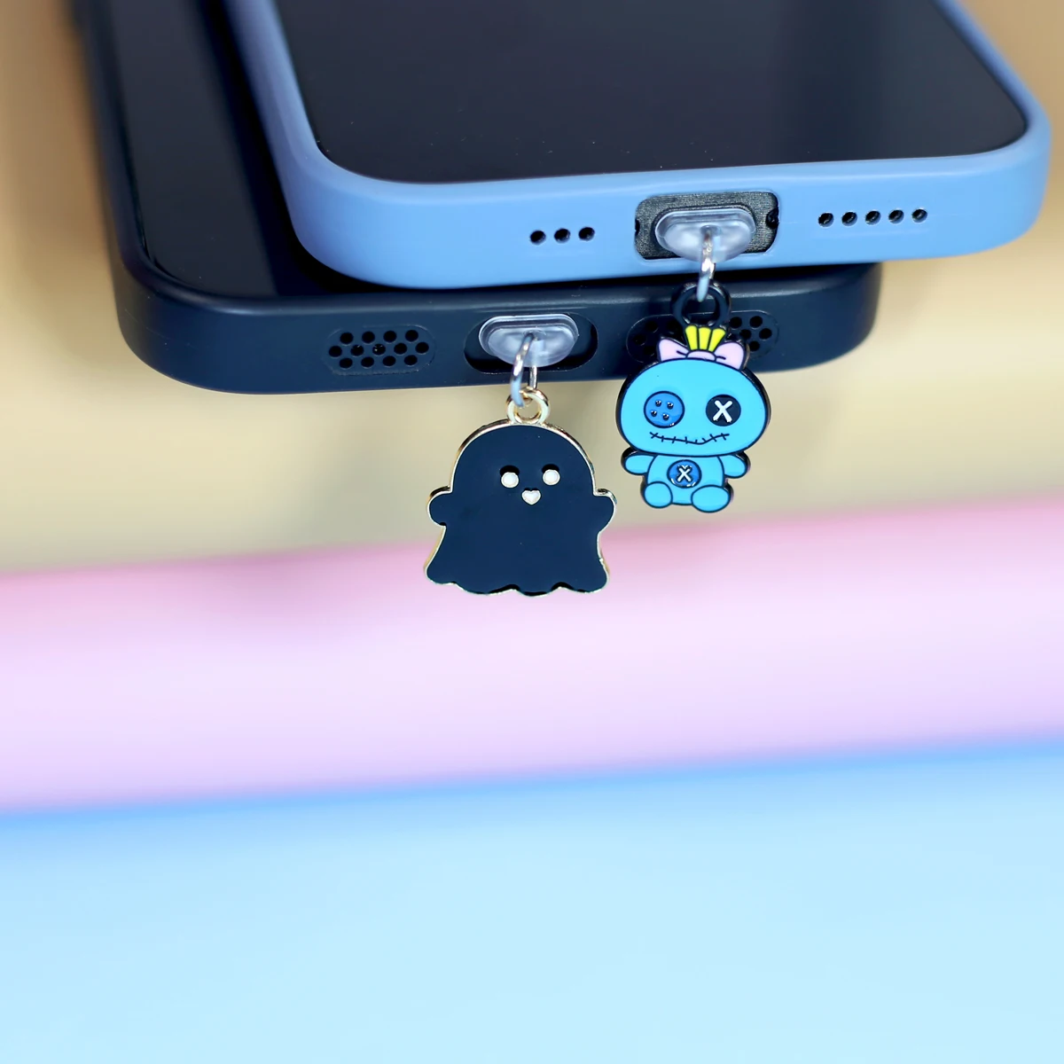 Halloween phone dustproof plug small monster ghost phone accessory pendant for iPhone/for Samsung Type-C port metal pendant