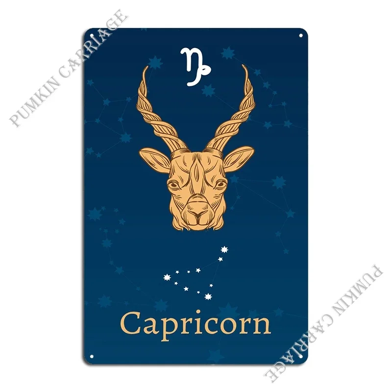 Capricorn Zodiac Sign Metal Sign Cinema Home Cinema Cinema Tin Sign Poster