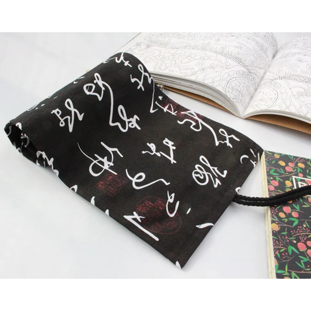 Handgefertigte Kalligraphie-Bleistiftrolle aus Segeltuch, tragbar, 48 elastische Fächer, Aufbewahrungsorganisator, tragbares Federmäppchen