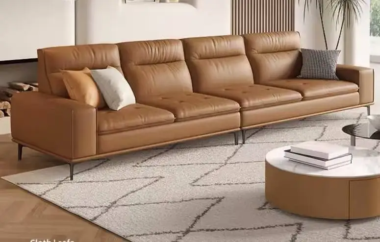 Modern Living Room Sofa Set With Comfort Cushions And Composite Fabric Upholstery For Family Seating And Home Lounge Use