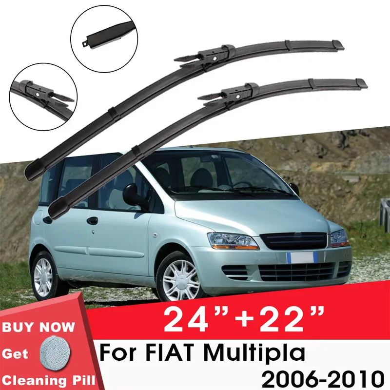 

Car Wiper Blade Front Window Windshield Rubber Silicon Gel Refill Wipers For Fiat Multipla 2006-2010 24"+22" Car Accessories