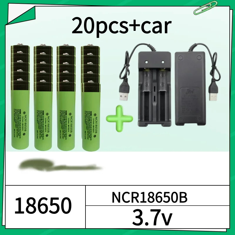 

2025 pointed tip 100% USB rechargeable lithium battery NCR18650 3.7V 3400mAh 34B USB charger original battery cell flashlight