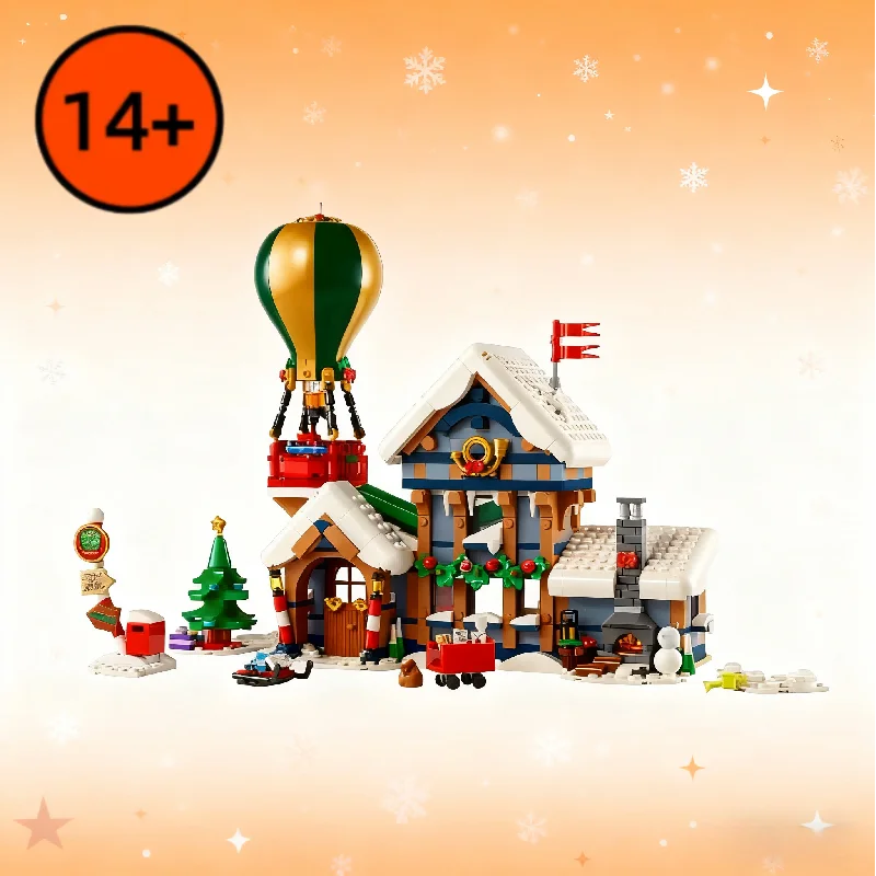 

Рождественский декор, 1440 шт., подходит для 10339 почтой Санты, строительные блоки в сборе, зимняя архитектурная модель, кирпичи, игрушка, Рождественский подарок