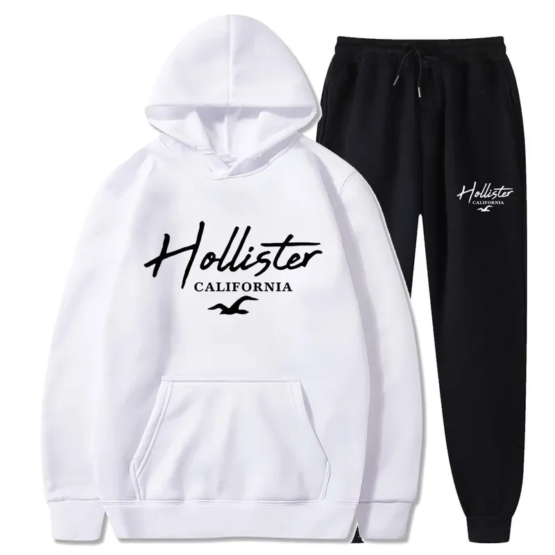 

2pcs Letter Print Men's Casual Long Sleeve Hooded Sweatshirt And Long Pants - Loose Fit Lightweight Hoodie With