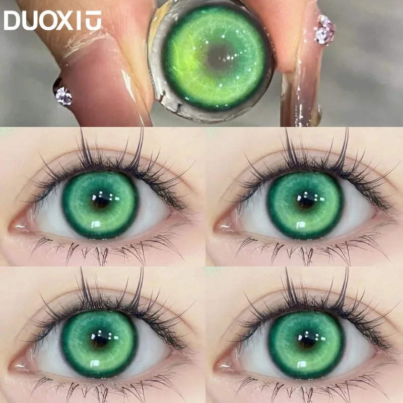 DUOXlU 1 пара цветных контактных линз для глаз, косметика с диоптриями, близорукостью, Хэллоуина, косплей, контактные линзы, высокое качество, натуральные