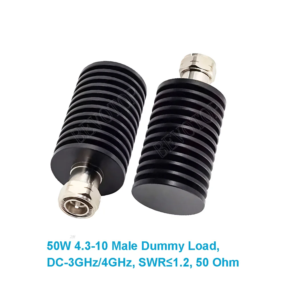 50W 4.3-10 Male RF Coaxial Termination Dummy Load 3Ghz/4Ghz SWR＜1.2 50 Ohm Connector Socket Brass Straight Coaxial RF Adapters