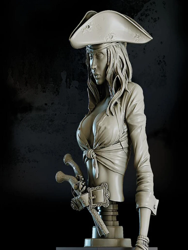 Unassambled  1/10  ancient officer WOMAN WARRIOR BUST   figure  Resin figure miniature model kits Unpainted