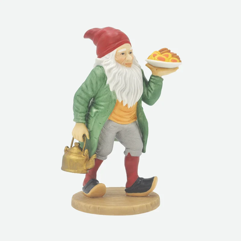 Christmas Decoration Ceramic Ornaments Lucky Elf Grandpa Lift Teapot Take Pastry Figurine Christmas Elf Sculpture Holiday Gifts