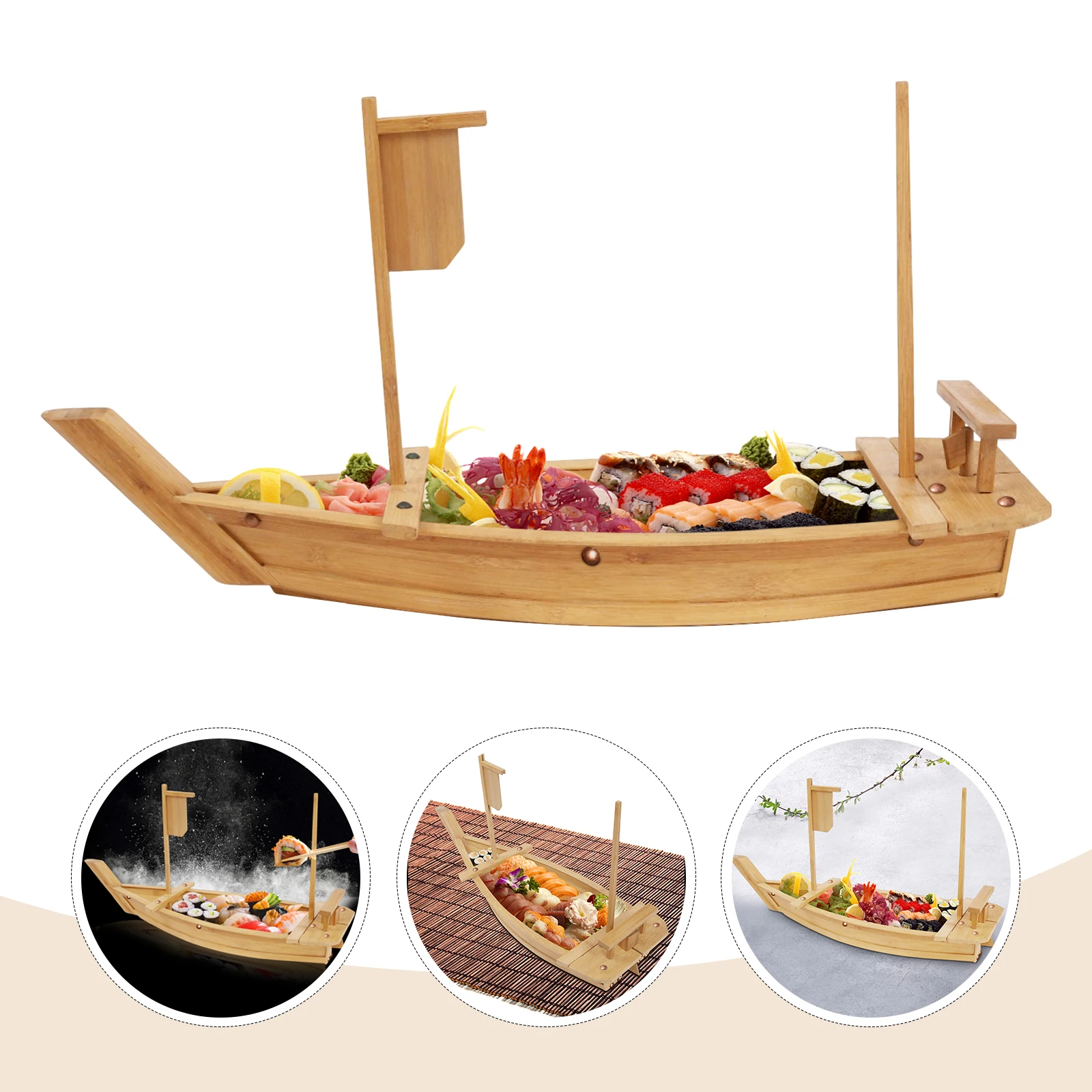 Sushi Boat Serving Tray, Extra Large Sushi Plates Sushi Boat Sashimi Serving Platter for Restaurant or Catering Service