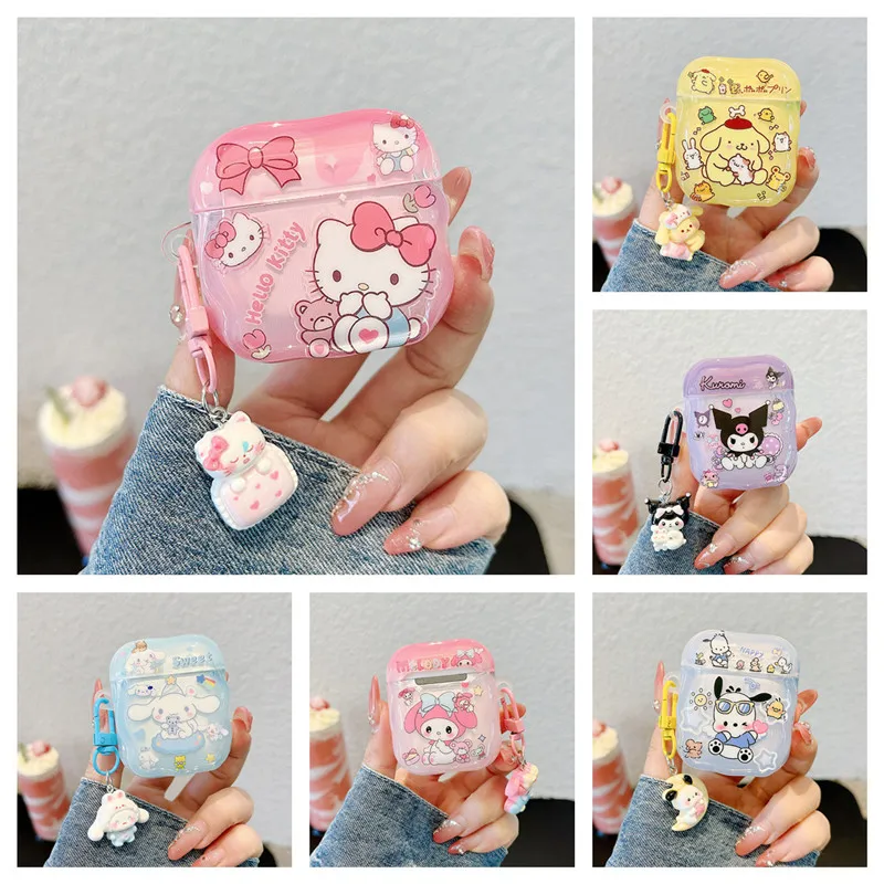 

Чехол для наушников с подвеской в стиле аниме Saniro для AirPods Pro 2-го поколения 4, чехол для Apple AirPods 1 2 3, защитные чехлы для наушников