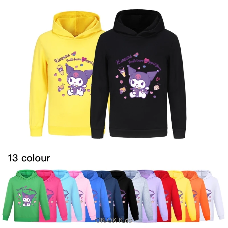 Spring Lovely Kuromi Melody Clothes Kids Hoodies Baby Girls Long Sleeve Outerwear&Coats Boys Hoody Sweatshirt