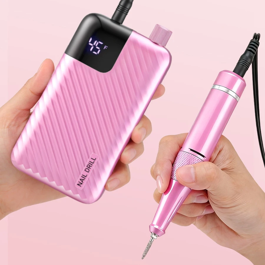 Cosprysmal High Speed Rechargeable Salon Grade Nail Drill, 4500mAh Large Battery Manicure Tool for Professionals & Nail Beginner