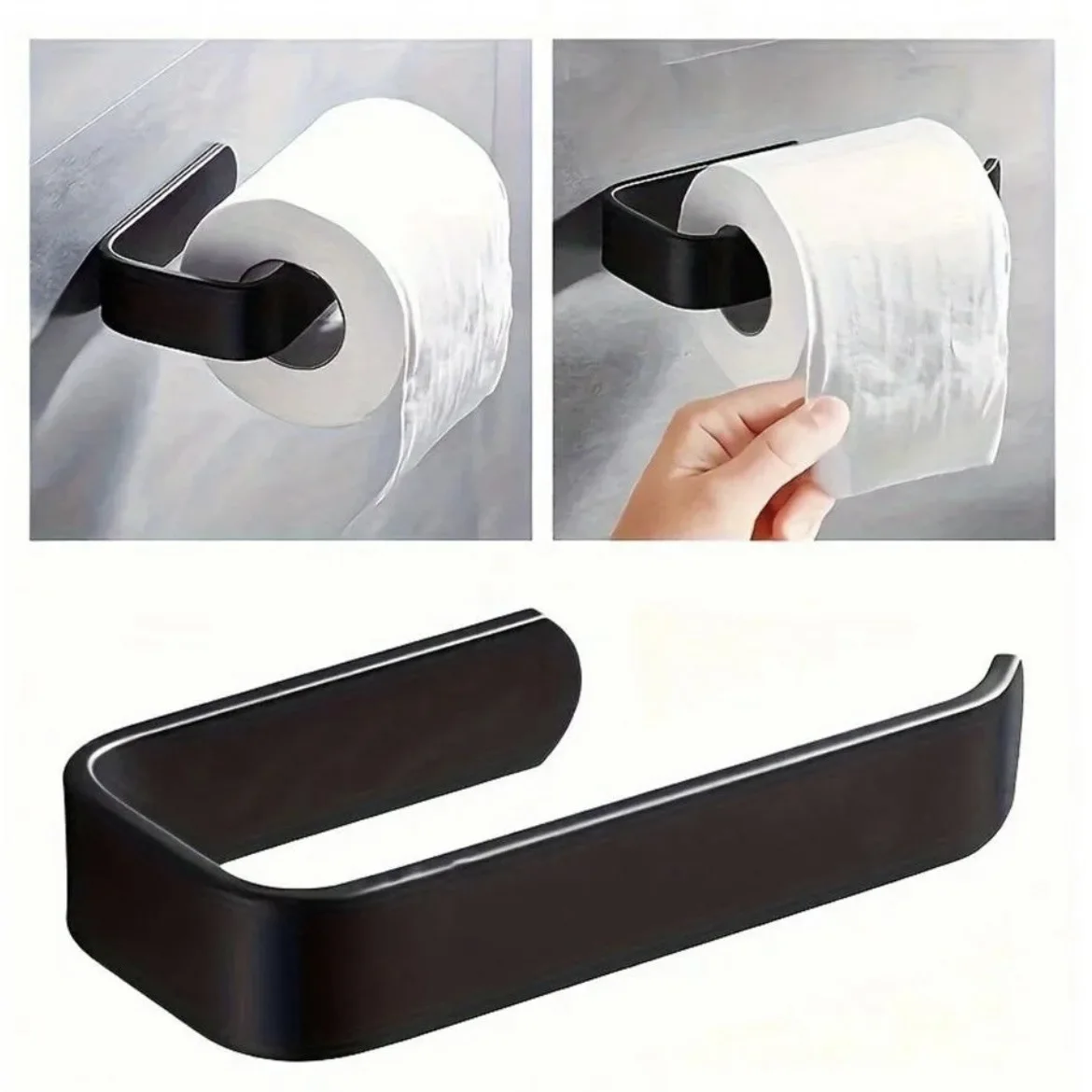 Estante de papel tisú no perforado, estante de papel higiénico para baño, estante de papel en rollo de pared, barra de papel higiénico, estante de almacenamiento para el baño