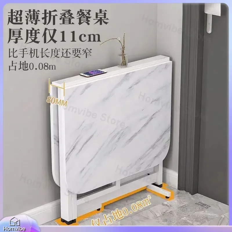 Foldable Dining Table Small Apartment Desk Multifunctional Movable Rectangular Eating Table Space Saving Furniture Home
