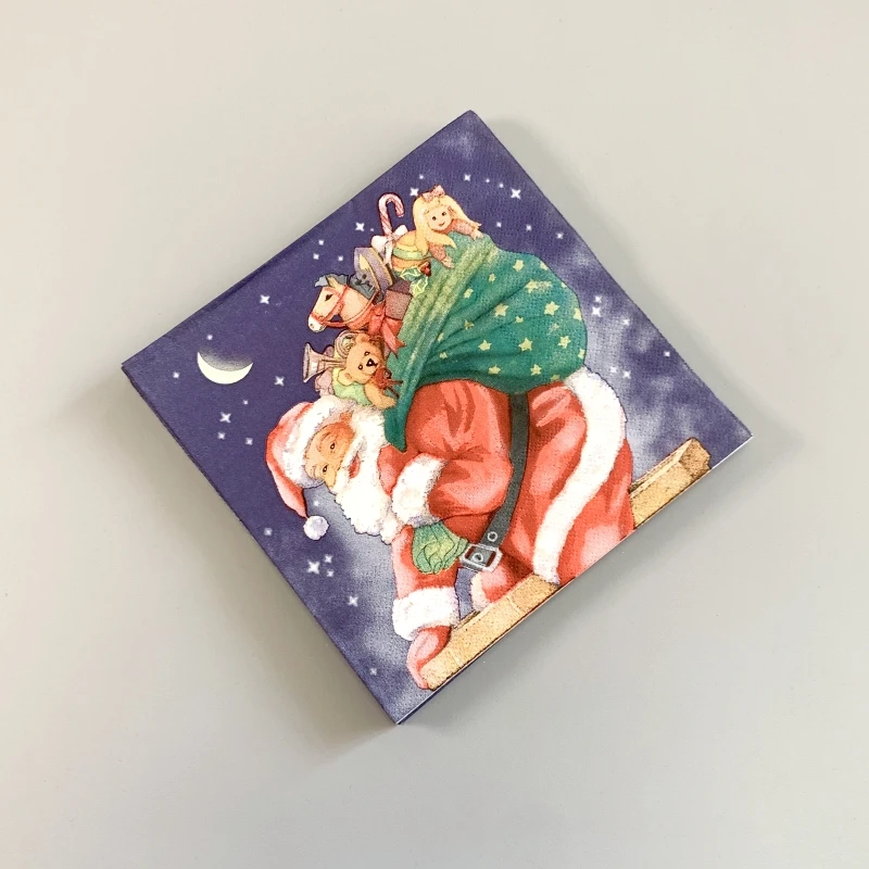 20Pcs/Bag Merry Christmas Paper Napkins Xmas Santa Claus Decoupage Serviettes for Christmas Party Tableware Home Decor Hot2