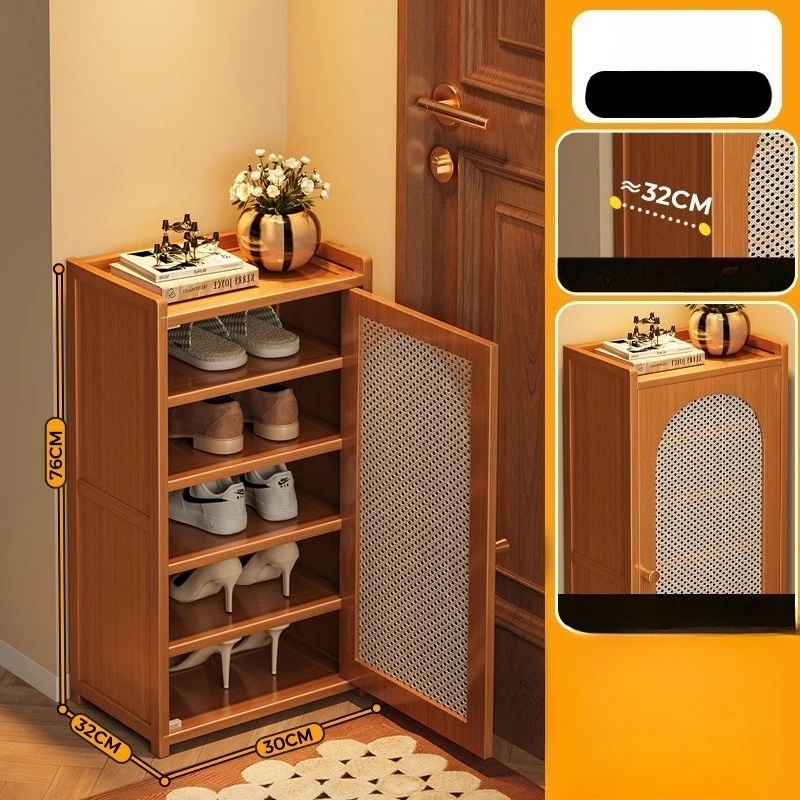 Narrow Shoe Cabinet for Entryway – Multi-Level Hallway Storage Rack, Space-Saving, Sturdy & Compact – Easy Access Shoe Organizer